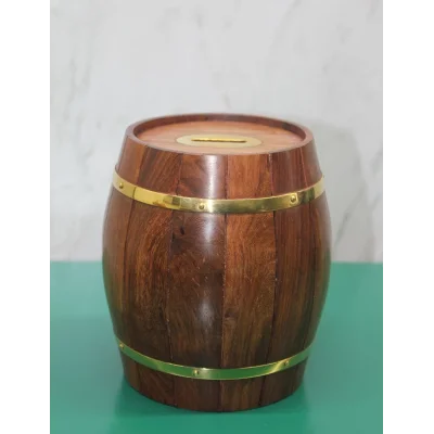 BUĞZ Pirinç Ahşap Fıçı Kumbara 1996