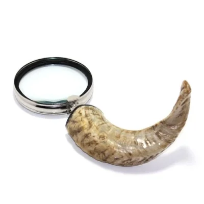  Pirinç Boynuz Saplı Büyüteç Model 1