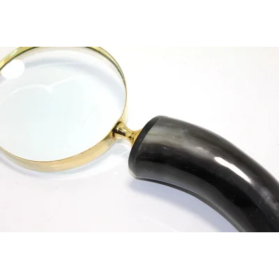 BUĞZ Pirinç Boynuz Saplı Büyüteç Model 3