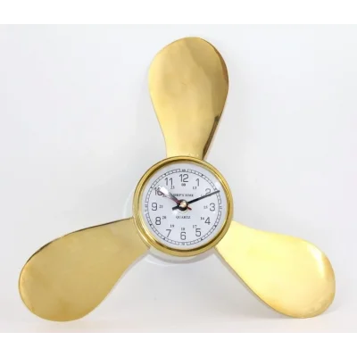 BUĞZ Pirinç Duvara Asmalı Pervane Tasarımı Saat Ksk2057