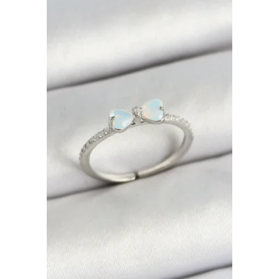 BUĞZ Pirinç Fiyonk Figürlü Zirkon Taşlı Gümüş Renk Ayarlanabilir Kadın Yüzük