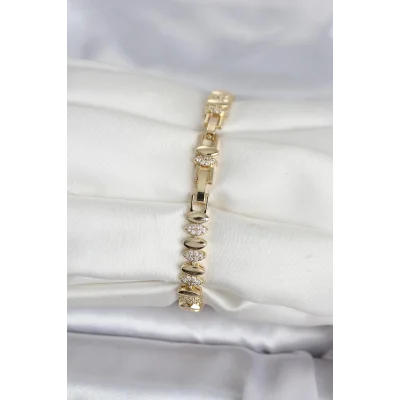 BUĞZ Pirinç Gold Renk Arpa Model Kadın Bileklik - BUĞZ