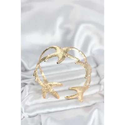 BUĞZ Pirinç Gold Renk Deniz Yıldızı Model Kadın Bileklik