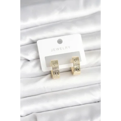 BUĞZ Pirinç Gold Renk Halka Kadın Küpe