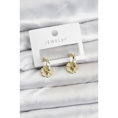 BUĞZ Pirinç Gold Renk Kadın Göçmen Küpe