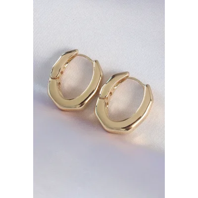 BUĞZ Pirinç Gold Renk Kalın Kemik Model Küpe