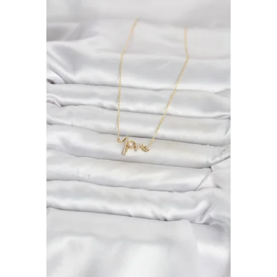 BUĞZ Pirinç Gold Renk Kalp Ritmi Model Kadın Kolye - BUĞZ