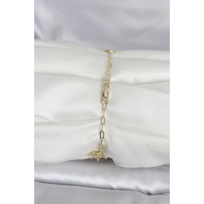 BUĞZ Pirinç Gold Renk Kutup Yıldızı Model Kadın Bileklik - BUĞZ