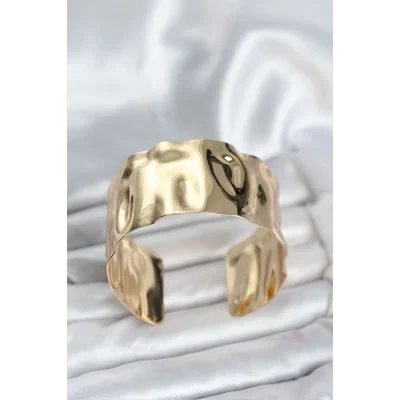 BUĞZ Pirinç Gold Renk Levha Model Kadın Bileklik