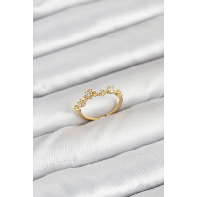 BUĞZ Pirinç Gold Renk Manifest Kadın Yüzük