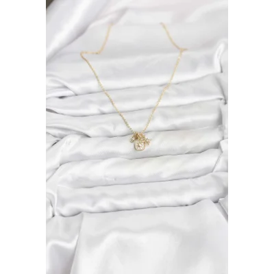 BUĞZ Pirinç Gold Renk Minimal Charmlı Kadın Kolye - Lisinya