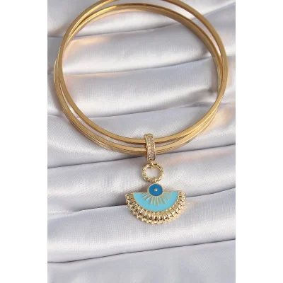 BUĞZ Pirinç Gold Renk Nazar Boncuklu Ajda Charm - Lisinya