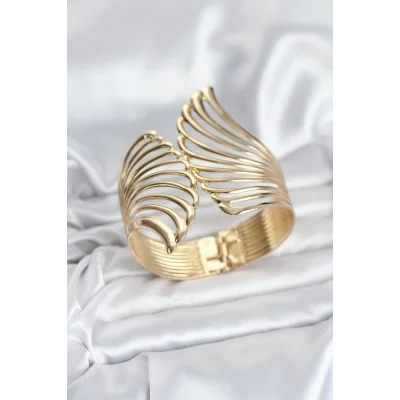 BUĞZ Pirinç Gold Renk Vintage Kadın Bileklik