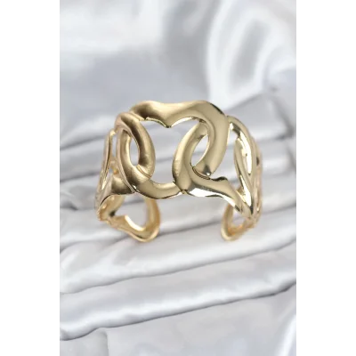 BUĞZ Pirinç Gold Renk Vintage Kadın Bileklik