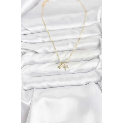 BUĞZ Pirinç Gold Renk Yıldız Minimal Kadın Kolye - Lisinya