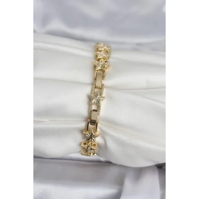 BUĞZ Pirinç Gold Renk Yıldız Model Kadın Bileklik - BUĞZ