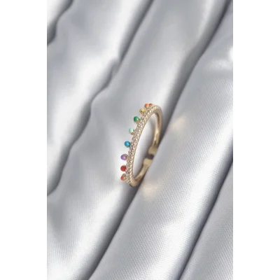 BUĞZ Pirinç Gold Renk Zirkon Taş Detay Kadın Yüzük