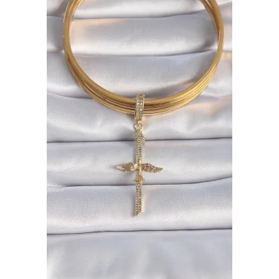 BUĞZ Pirinç Gold Renk Zirkon Taş Detaylı Elif Model Anka Kuşu Figür Ajda Charm - Lisinya