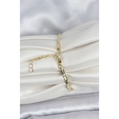 BUĞZ Pirinç Gold Renk Zirkon Taşlı Kadın Bileklik - Lisinya