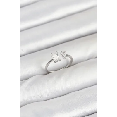 BUĞZ Pirinç Gold Renk Zirkon Taşlı Kadın Yüzük