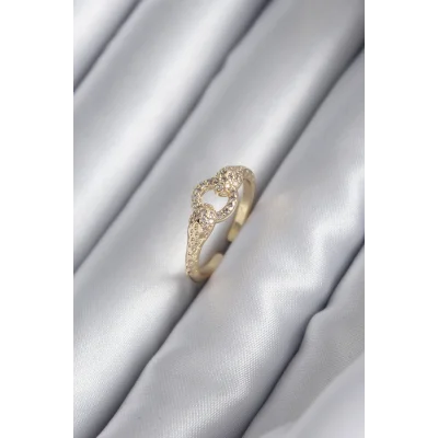 BUĞZ Pirinç Gold Renk Zirkon Taşlı Yılan Model Kadın Yüzük