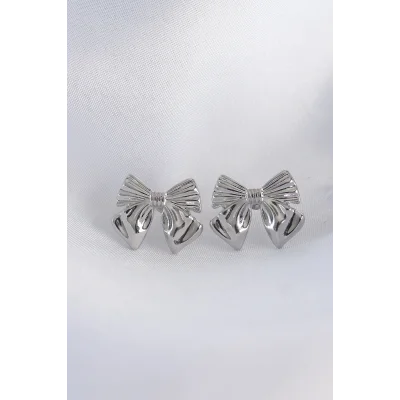 BUĞZ Pirinç Gümüş Renk Fiyonk Küpe