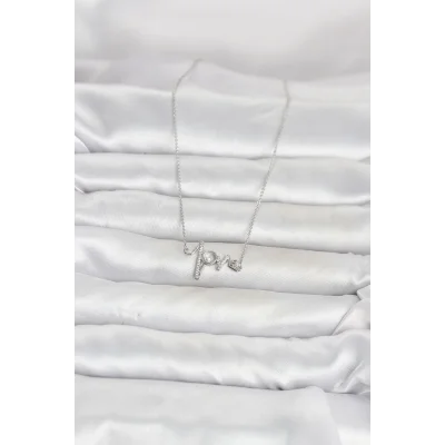 BUĞZ Pirinç Gümüş Renk Kalp Ritmi Model Kadın Kolye - BUĞZ