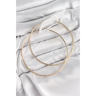 BUĞZ Pirinç Halka Model Gold Renk Kadın Küpe