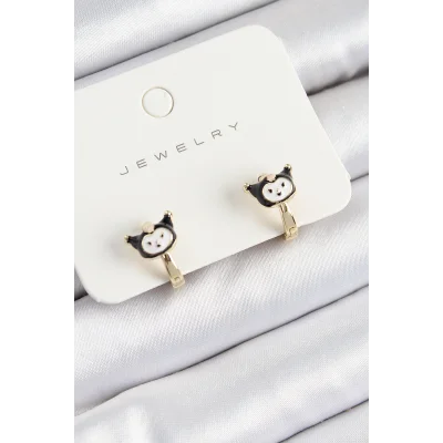 BUĞZ Pirinç Kuromi Model Gold Renk Çocuk Küpe