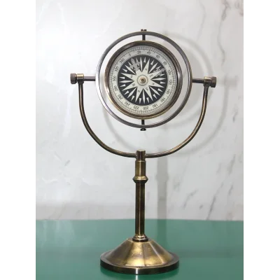 BUĞZ Pirinç Masa Üstü Pusula Model 4