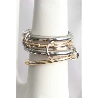 BUĞZ Pirinç Mix Renk 4Lü Model Kadın Yüzük - BUĞZ