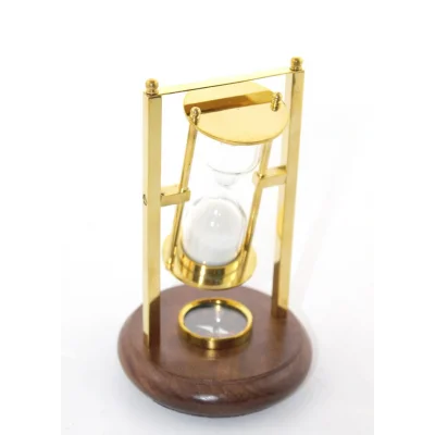 BUĞZ Pirinç Pusulalı Kum Saati Model 2