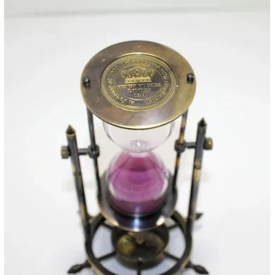 BUĞZ Pirinç Pusulalı Kum Saati Model 3