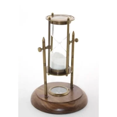  Pirinç Pusulalı Kum Saati Model 6