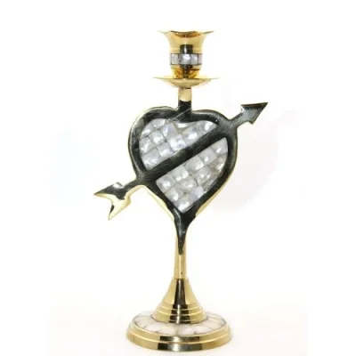  Pirinç Sedefli Tekli Şamdan Model 2