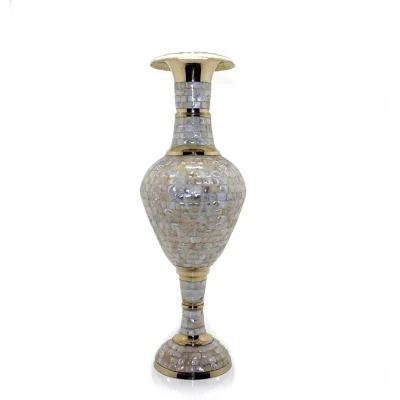 BUĞZ Pirinç Sedefli Vazo 90 Cm Ksk131