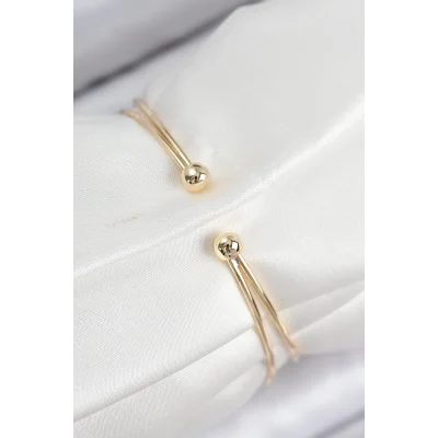 BUĞZ Pirinç Zirkon Taşlı Kelebek Model Gold Renk Kadın Bileklik - Lisinya