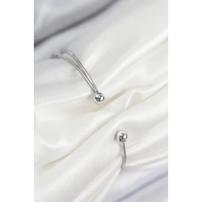 BUĞZ Pirinç Zirkon Taşlı Kelebek Ve Yonca Model Gümüş Renk Kadın Bileklik - Lisinya