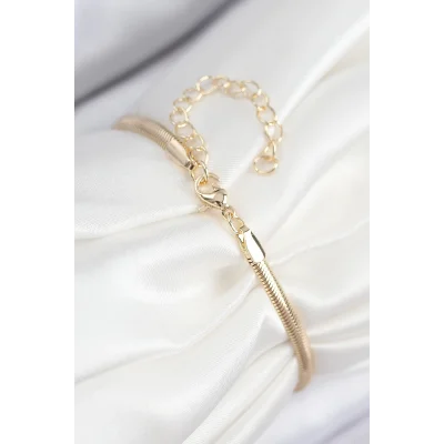 BUĞZ Pirinç Zirkon Taşlı Yonca Model Gold Renk Kadın Bileklik - Lisinya