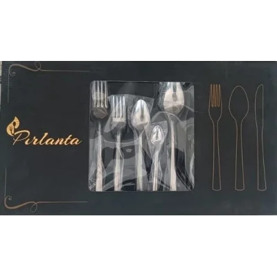 BUĞZ Pırlanta 30 Parça 6 Kişilik Çatal Kaşık Takımı 30 Parça Kutulu Hediyelik Çeyizlik Takım