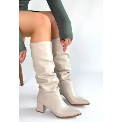 BUĞZ Pitay Ten Cilt Topuklu Çizme - Lisinya