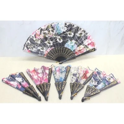  Plastik Çiçek Desenli Yelpaze