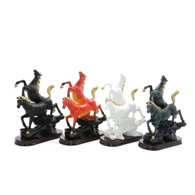 BUĞZ Polyester 2li Şahlanmış At Figürü Alk1626