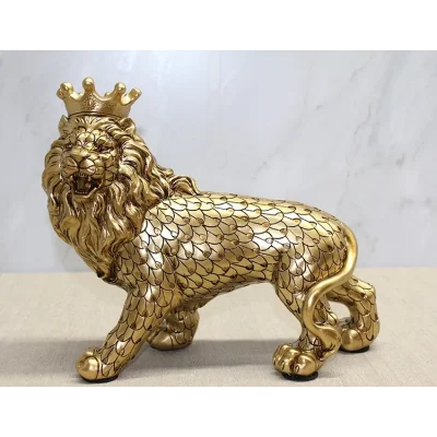 BUĞZ Polyester Dekoratif Taçlı Aslan Figürü Alk2576