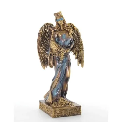  Polyester Kanatlı Bereket Tanrıcası Fortuna Figürü
