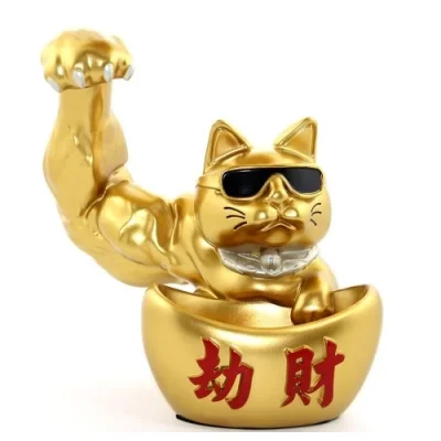  Polyester Şanslı Kedi Figürü Model 1