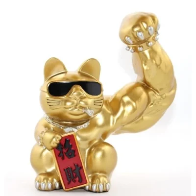  Polyester Şanslı Kedi Figürü Model 2