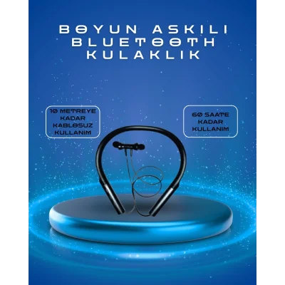  Polygold PG-100 Type-C Şarjlı Bluetooth Kulaklık – Boyun Askılı, Uzun Pil Ömürlü, Mikrofonlu