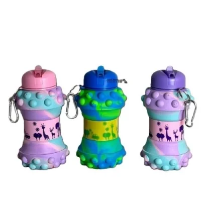  Pop-It Detaylı Akordiyon Su Şişesi