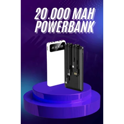  Powerbank 20.000 MAH Hızlı Şarj Özellikli Taşınabilir USB Girişli